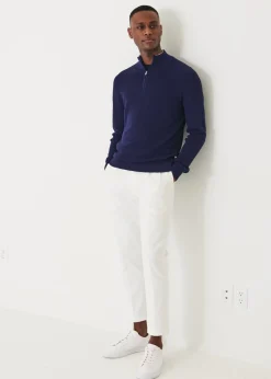 PATRICK ASSARAF Cotton Blend Quarter Zip|Men Knitwear
