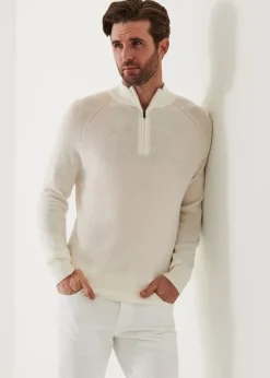 PATRICK ASSARAF Cotton Blend Quarter Zip|Men Knitwear
