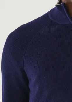 PATRICK ASSARAF Cotton Blend Quarter Zip|Men Knitwear