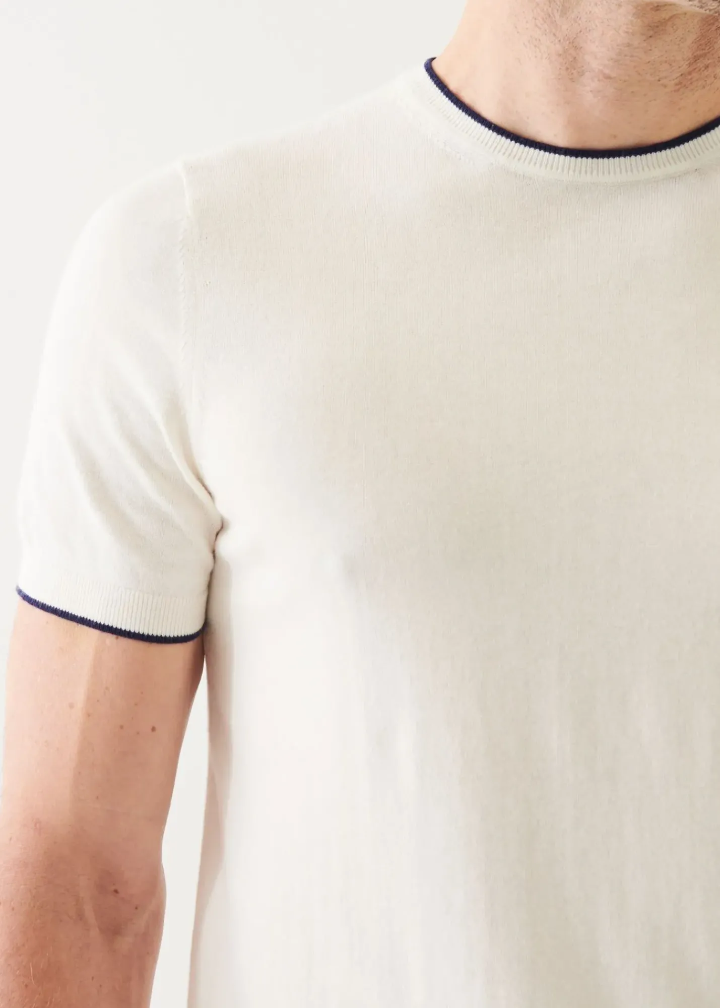 PATRICK ASSARAF Cotton Blend Short Sleeve Crewneck|Men Knitwear