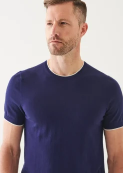 PATRICK ASSARAF Cotton Blend Short Sleeve Crewneck|Men Knitwear