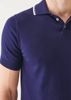 PATRICK ASSARAF Cotton Blend Tipped Polo|Men Knitwear
