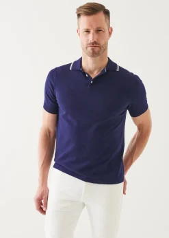 PATRICK ASSARAF Cotton Blend Tipped Polo|Men Knitwear