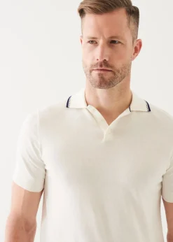 PATRICK ASSARAF Cotton Blend Tipped Polo|Men Knitwear