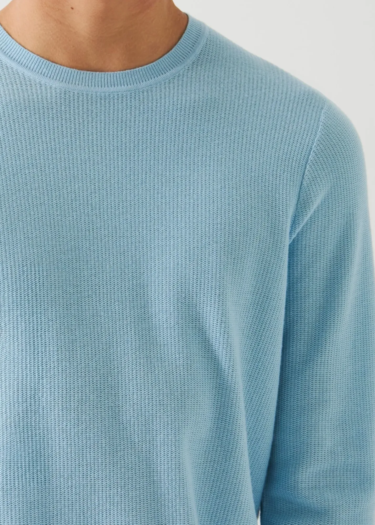 PATRICK ASSARAF Cotton Cashmere Crochet Crewneck|Men Knitwear