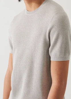 PATRICK ASSARAF Cotton Cashmere Ribbed Crewneck|Men Knitwear