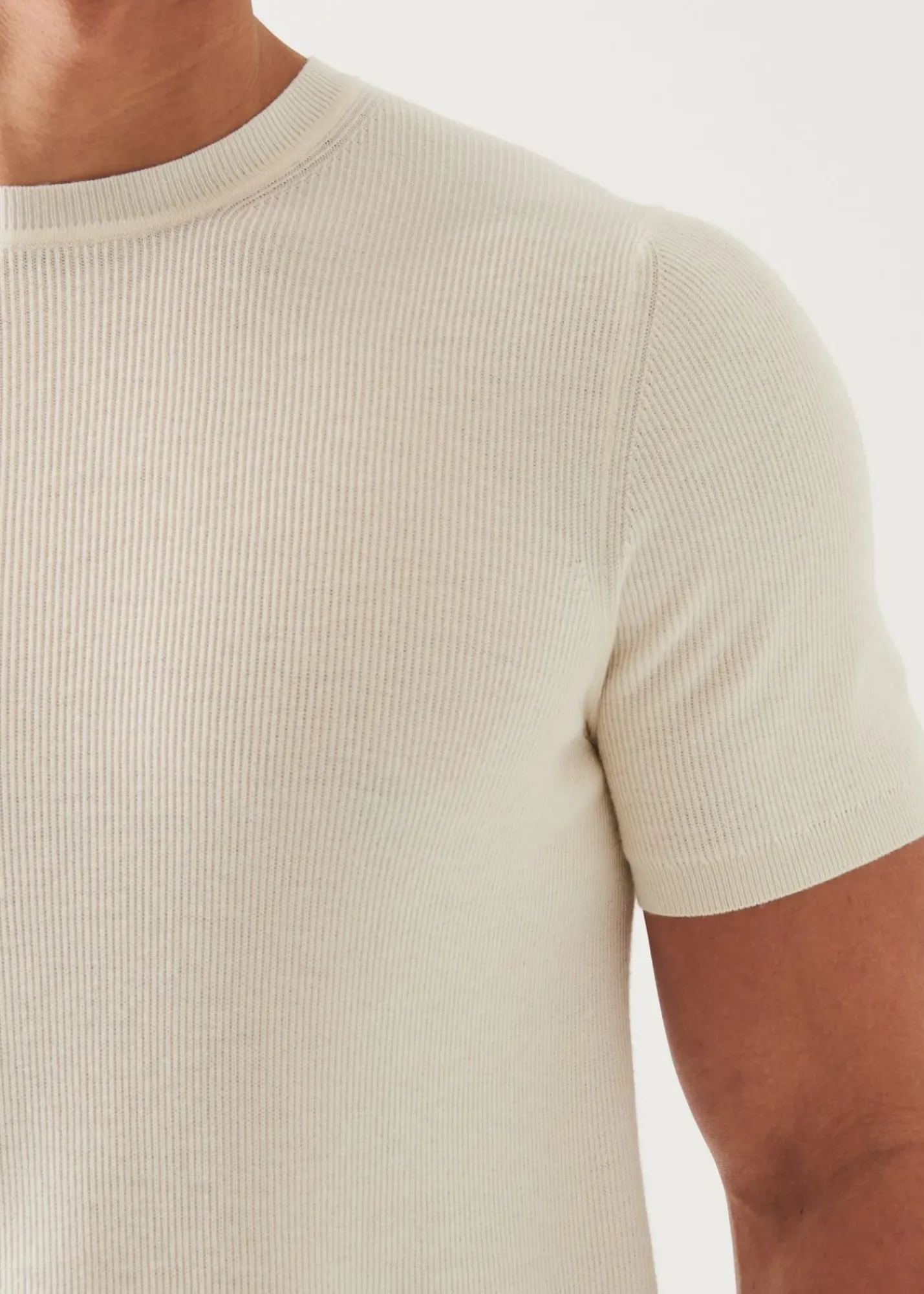 PATRICK ASSARAF Cotton Cashmere Ribbed Crewneck|Men Knitwear