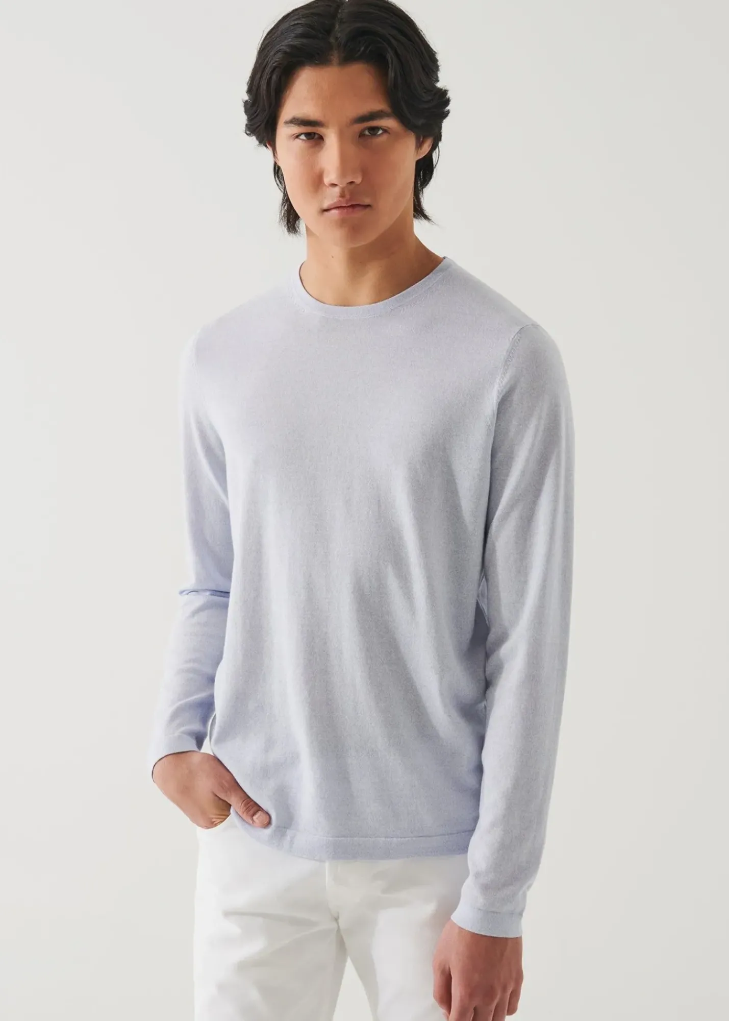 PATRICK ASSARAF Cotton Cupro Crewneck|Men Knitwear