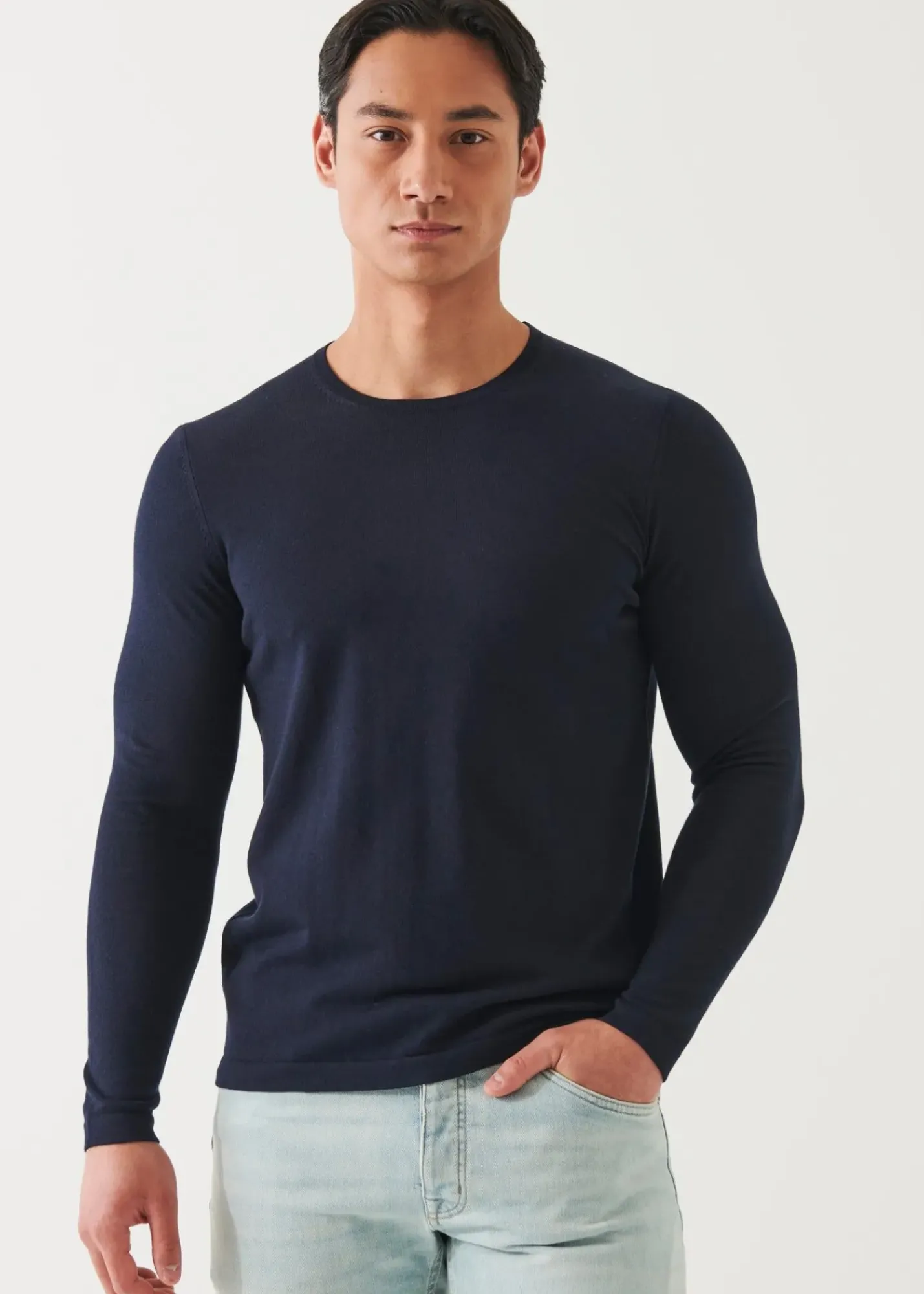 PATRICK ASSARAF Cotton Cupro Crewneck|Men Knitwear