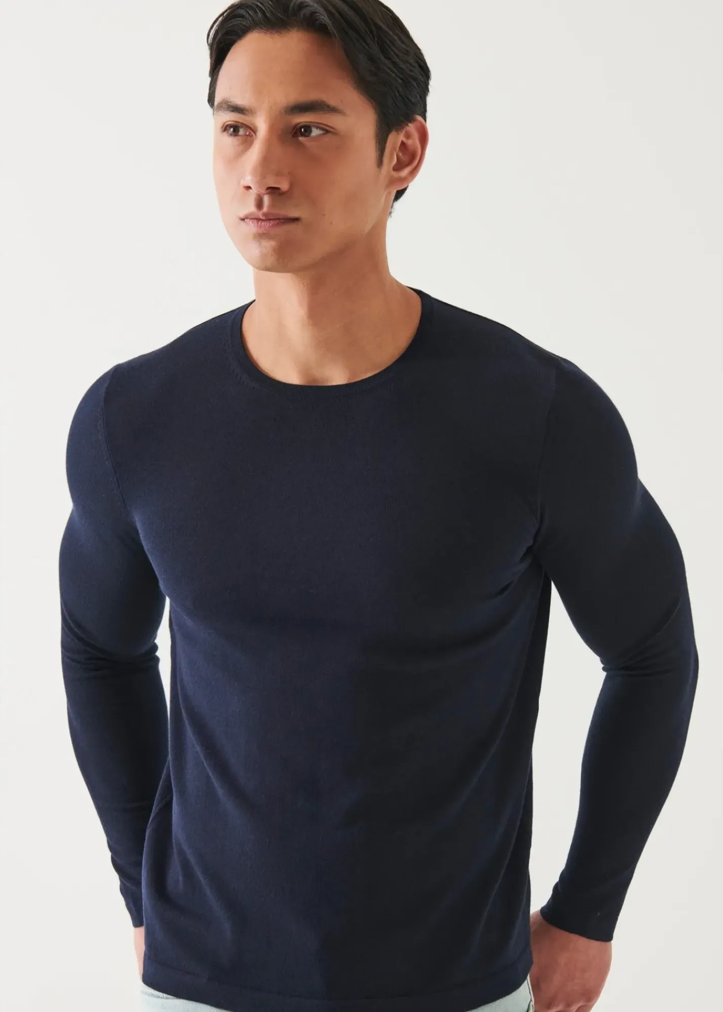 PATRICK ASSARAF Cotton Cupro Crewneck|Men Knitwear