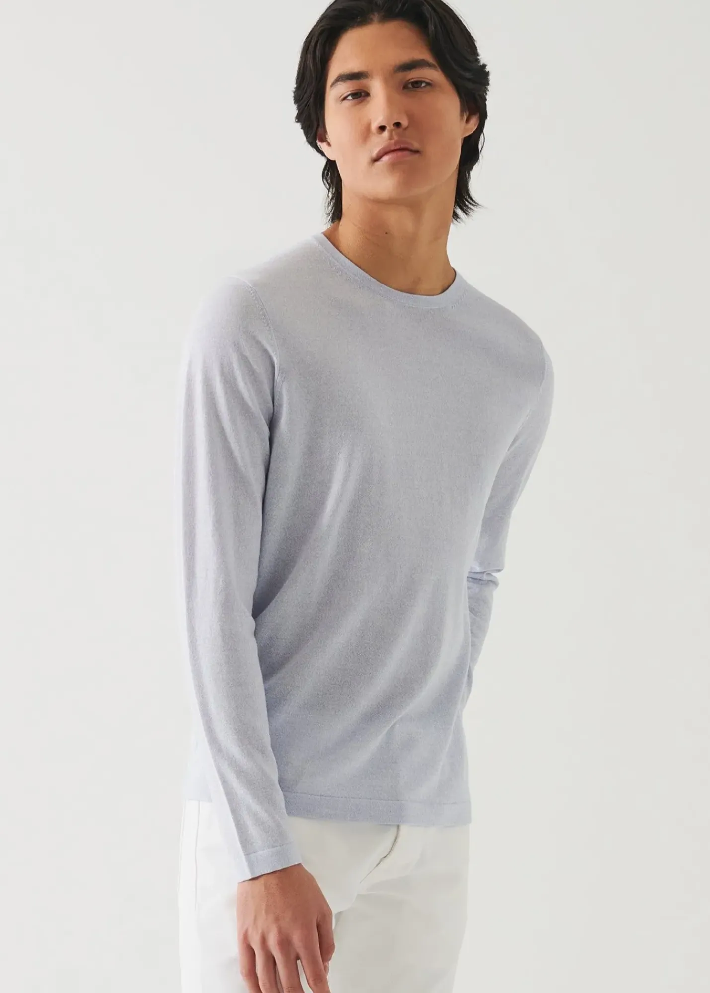 PATRICK ASSARAF Cotton Cupro Crewneck|Men Knitwear