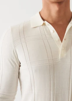 PATRICK ASSARAF Cotton Cupro Long Sleeve Polo|Men Knitwear