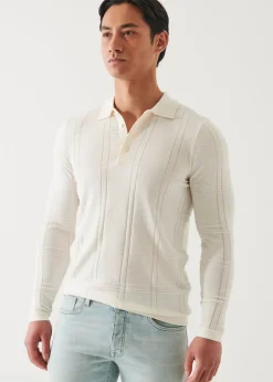 PATRICK ASSARAF Cotton Cupro Long Sleeve Polo|Men Knitwear