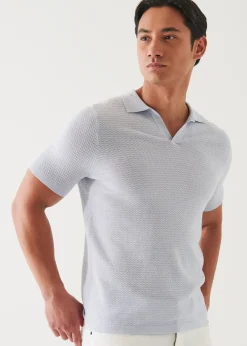 PATRICK ASSARAF Cotton Cupro Open Polo|Men Knitwear