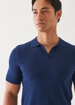 PATRICK ASSARAF Cotton Cupro Open Polo|Men Knitwear