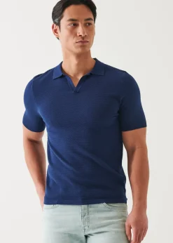 PATRICK ASSARAF Cotton Cupro Open Polo|Men Knitwear