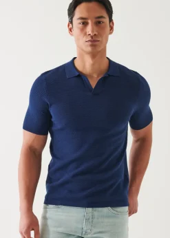 PATRICK ASSARAF Cotton Cupro Open Polo|Men Knitwear