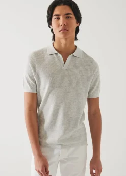 PATRICK ASSARAF Cotton Cupro Open Polo|Men Knitwear
