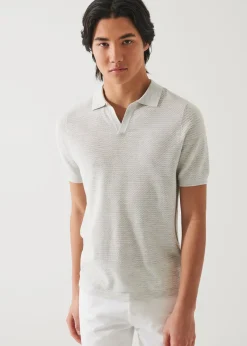PATRICK ASSARAF Cotton Cupro Open Polo|Men Knitwear