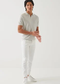 PATRICK ASSARAF Cotton Cupro Open Polo|Men Knitwear