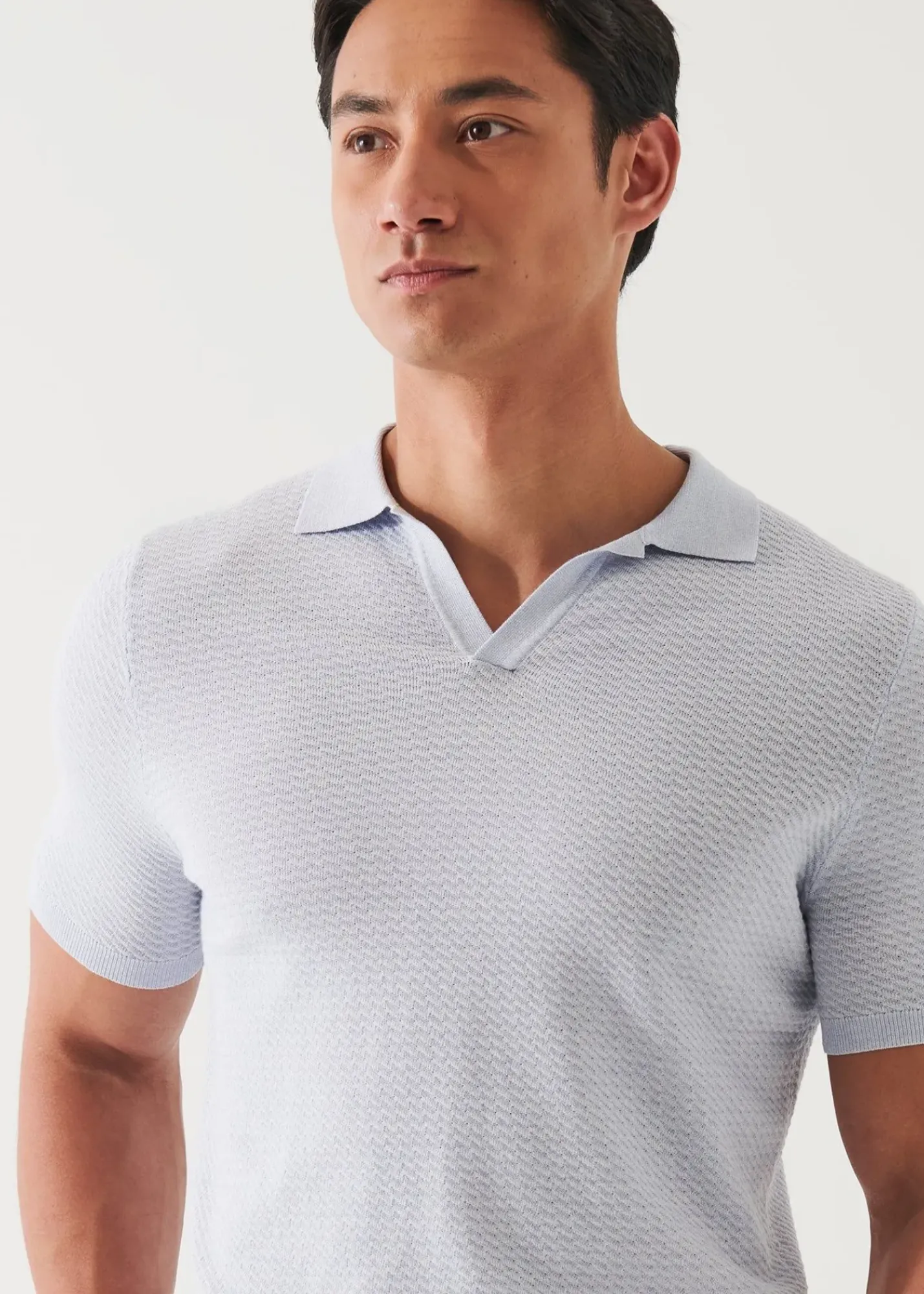 PATRICK ASSARAF Cotton Cupro Open Polo|Men Knitwear