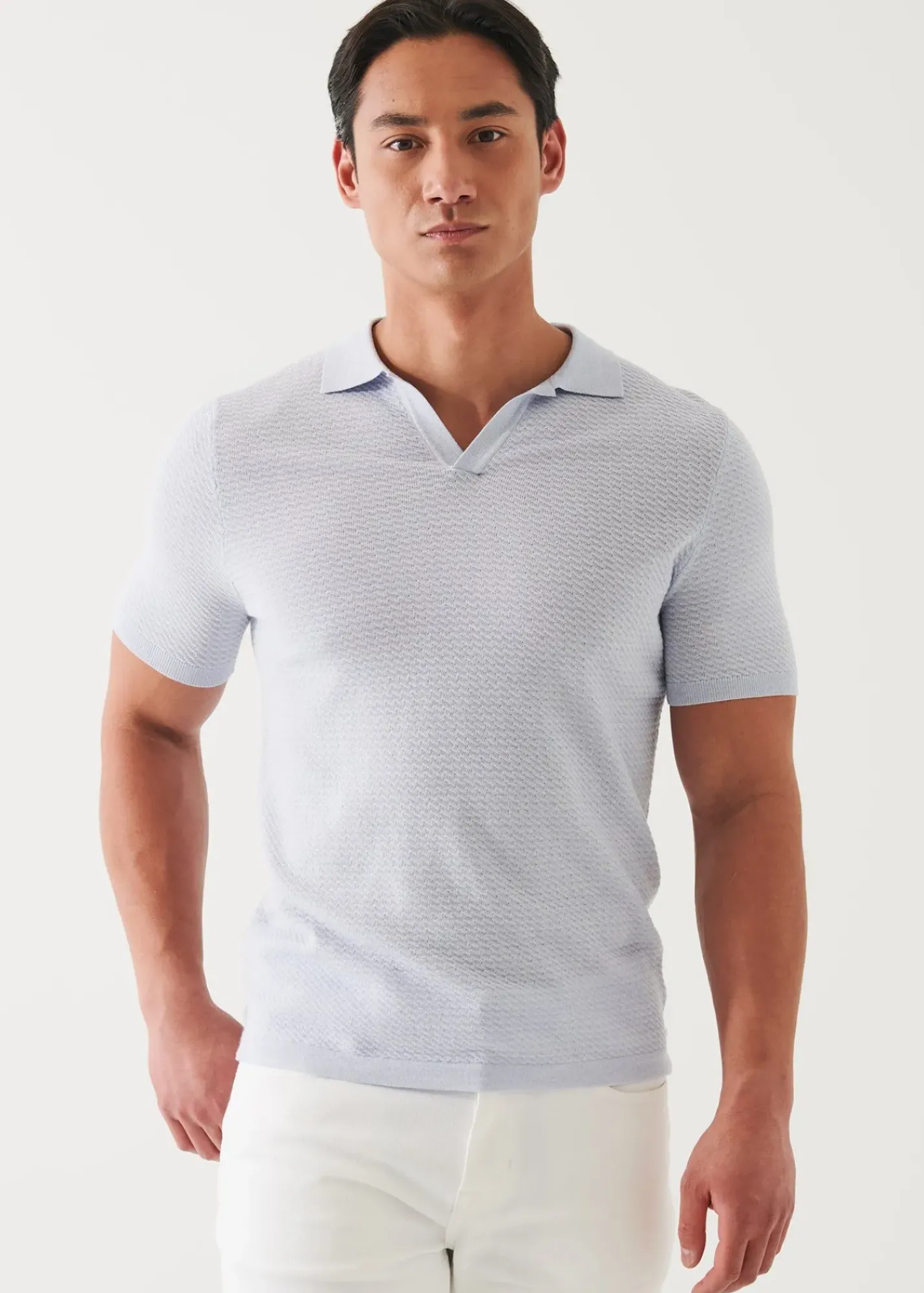 PATRICK ASSARAF Cotton Cupro Open Polo|Men Knitwear