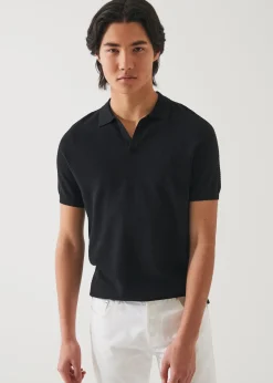 PATRICK ASSARAF Cotton Cupro Open Polo|Men Knitwear