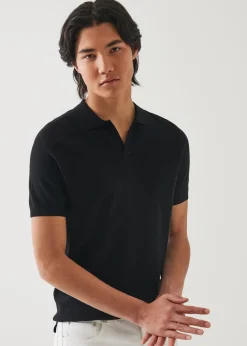 PATRICK ASSARAF Cotton Cupro Open Polo|Men Knitwear