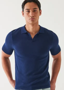 PATRICK ASSARAF Cotton Cupro Open Polo|Men Knitwear
