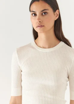PATRICK ASSARAF Cotton Cupro Ribbed Crewneck|Women Knitwear