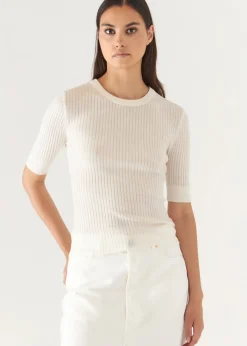 PATRICK ASSARAF Cotton Cupro Ribbed Crewneck|Women Knitwear