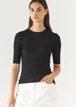 PATRICK ASSARAF Cotton Cupro Ribbed Crewneck|Women Knitwear