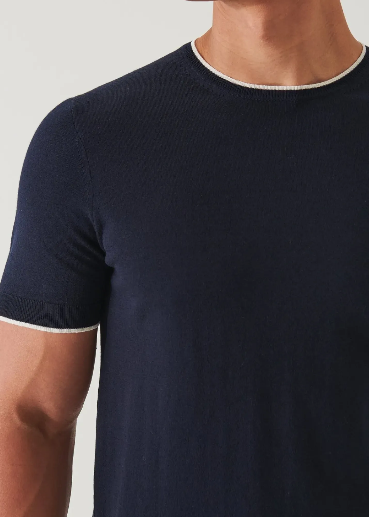 PATRICK ASSARAF Cotton Cupro Short Sleeve Crewneck|Men Knitwear
