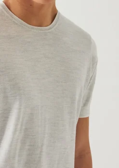 PATRICK ASSARAF Cotton Cupro Short Sleeve Crewneck|Men Knitwear