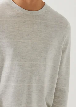 PATRICK ASSARAF Cotton Cupro Striped Crewneck|Men Knitwear