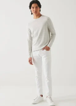 PATRICK ASSARAF Cotton Cupro Striped Crewneck|Men Knitwear