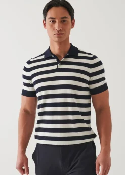 PATRICK ASSARAF Cotton Cupro Striped Polo|Men Polos