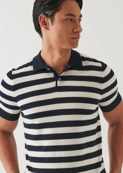 PATRICK ASSARAF Cotton Cupro Striped Polo|Men Polos