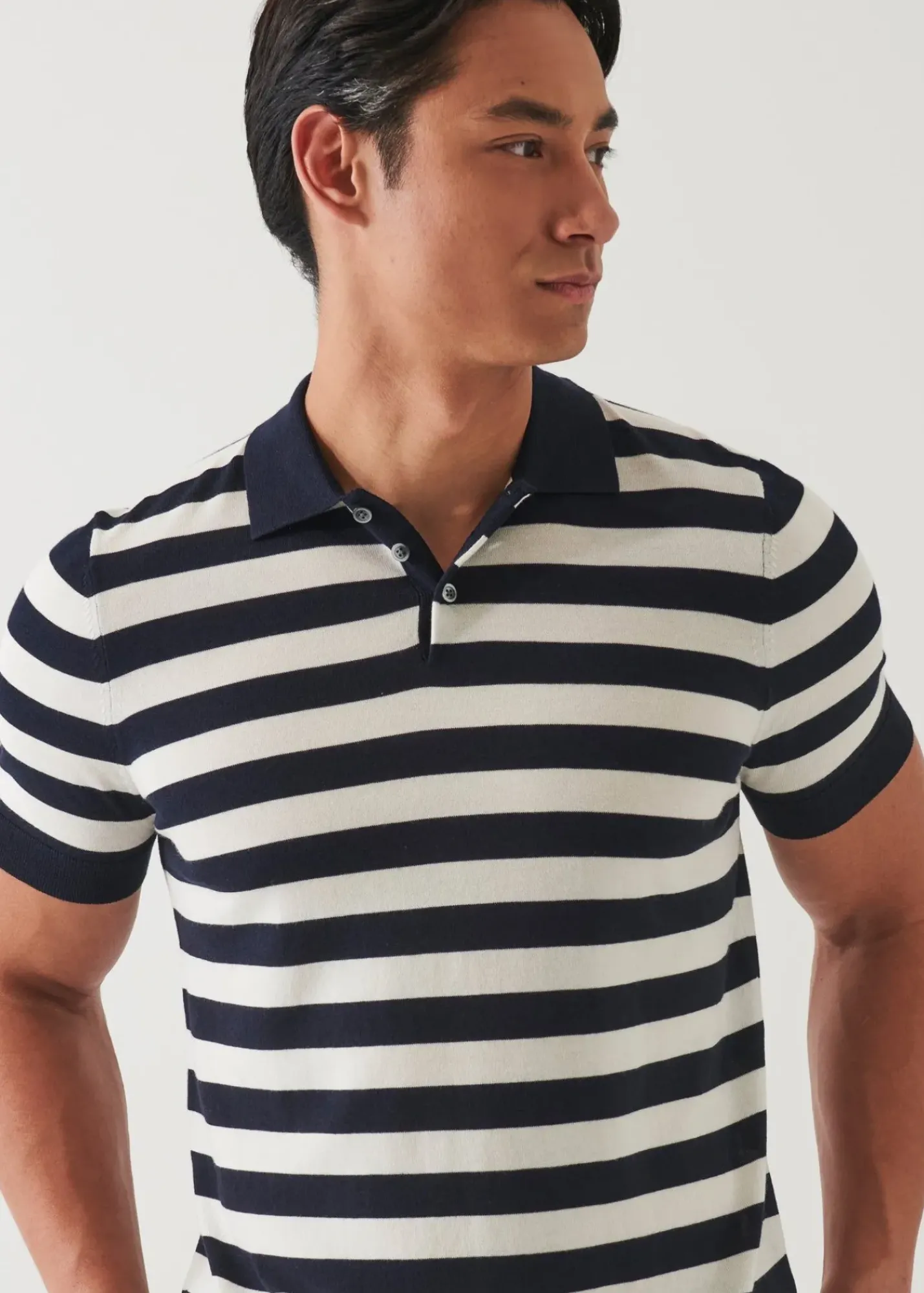 PATRICK ASSARAF Cotton Cupro Striped Polo|Men Polos