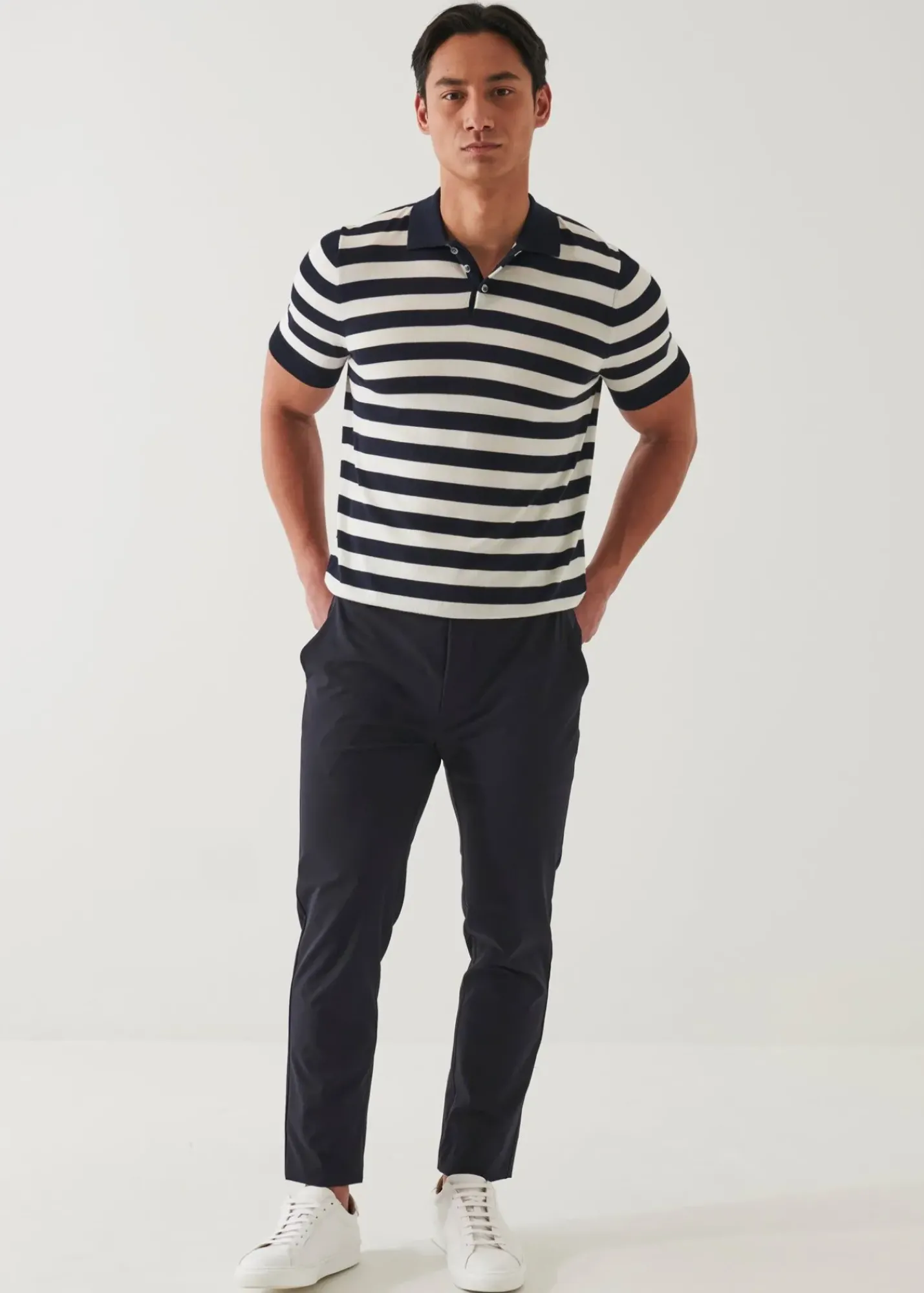 PATRICK ASSARAF Cotton Cupro Striped Polo|Men Polos