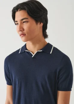 PATRICK ASSARAF Cotton Cupro Tipped Polo|Men Knitwear