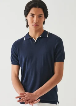 PATRICK ASSARAF Cotton Cupro Tipped Polo|Men Polos