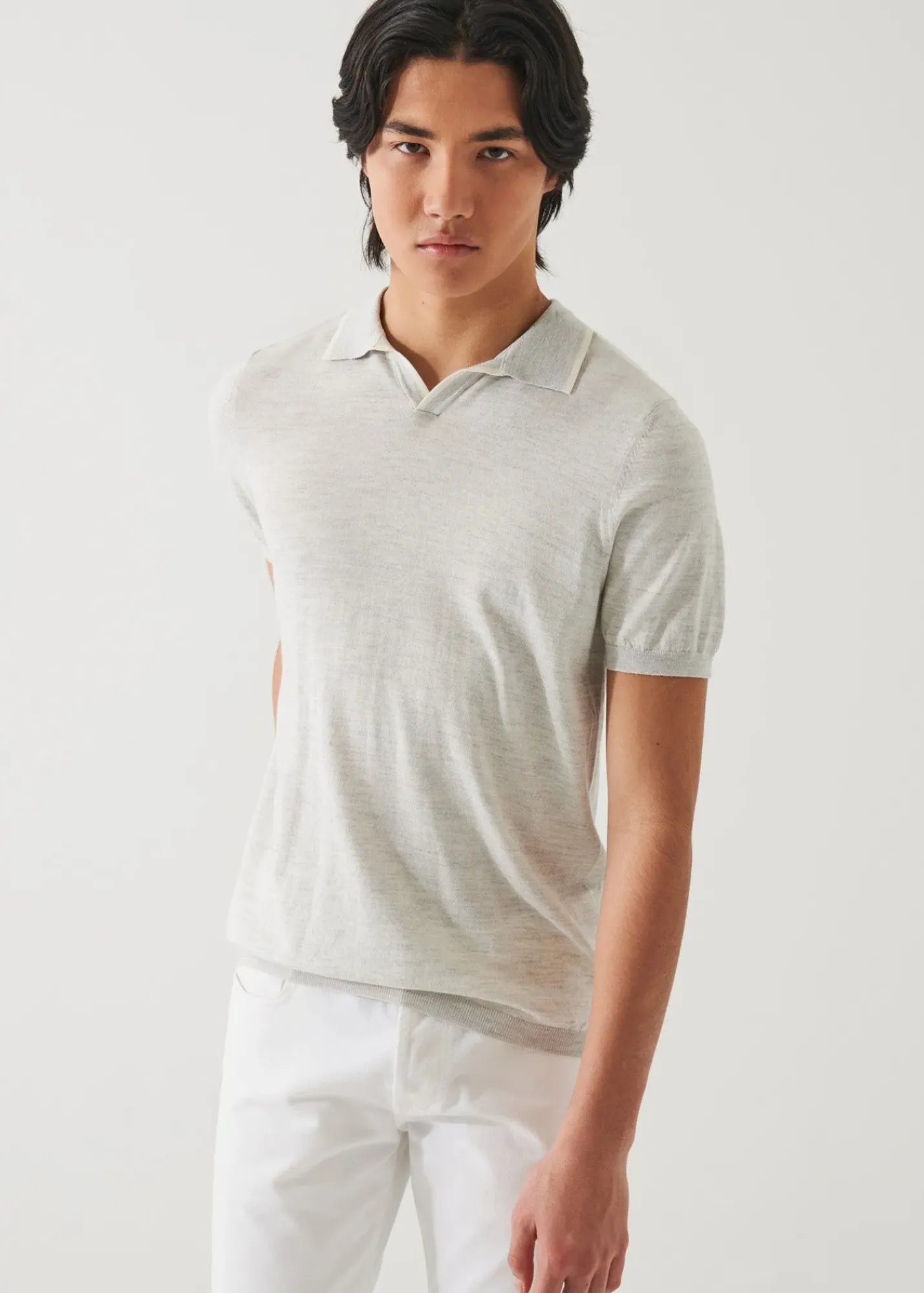 PATRICK ASSARAF Cotton Cupro Tipped Polo|Men Polos