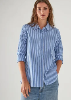 PATRICK ASSARAF Cotton Stretch Striped Shirt|Women Shirts
