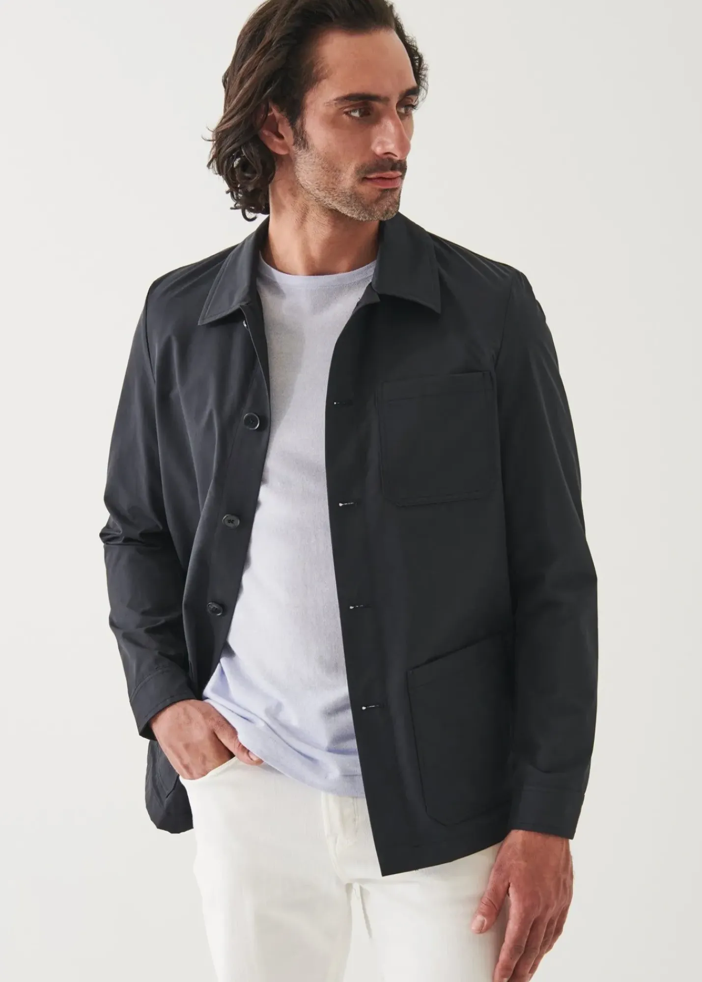 PATRICK ASSARAF Cotton-Nylon Blend Shirt Jacket|Men Outerwear