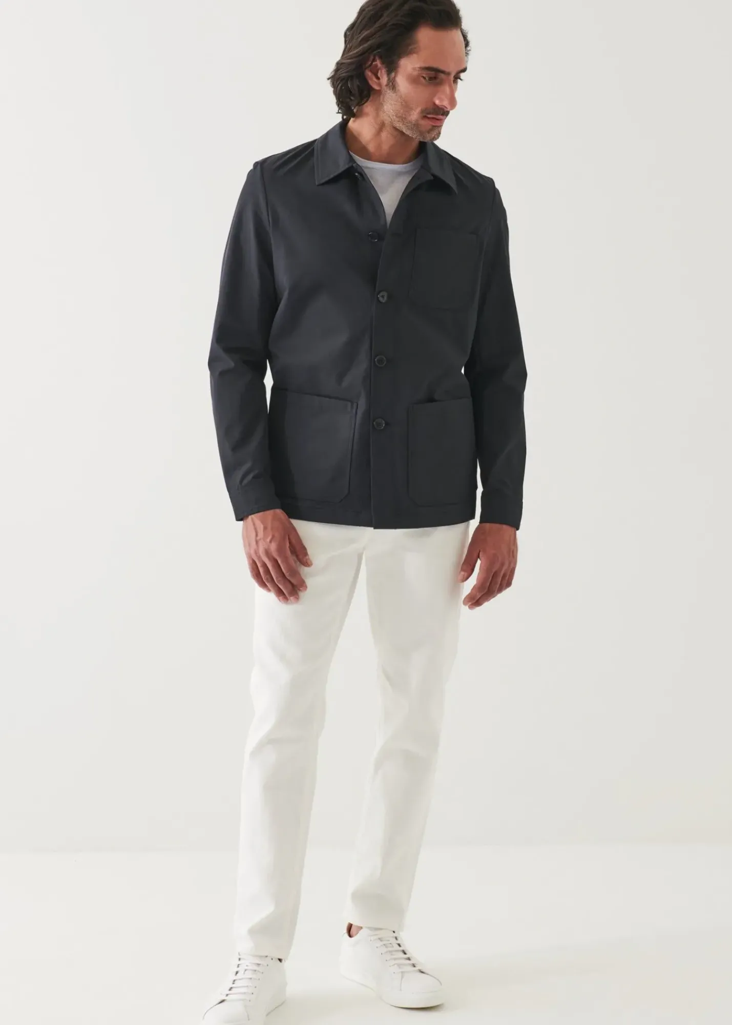 PATRICK ASSARAF Cotton-Nylon Blend Shirt Jacket|Men Outerwear