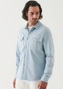 PATRICK ASSARAF Cotton-Nylon Blend Shirt Jacket|Men Shirt Jackets
