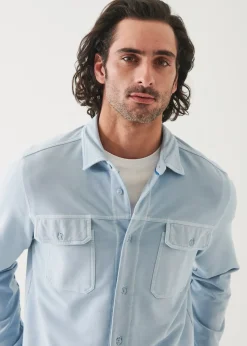 PATRICK ASSARAF Cotton-Nylon Blend Shirt Jacket|Men Shirt Jackets