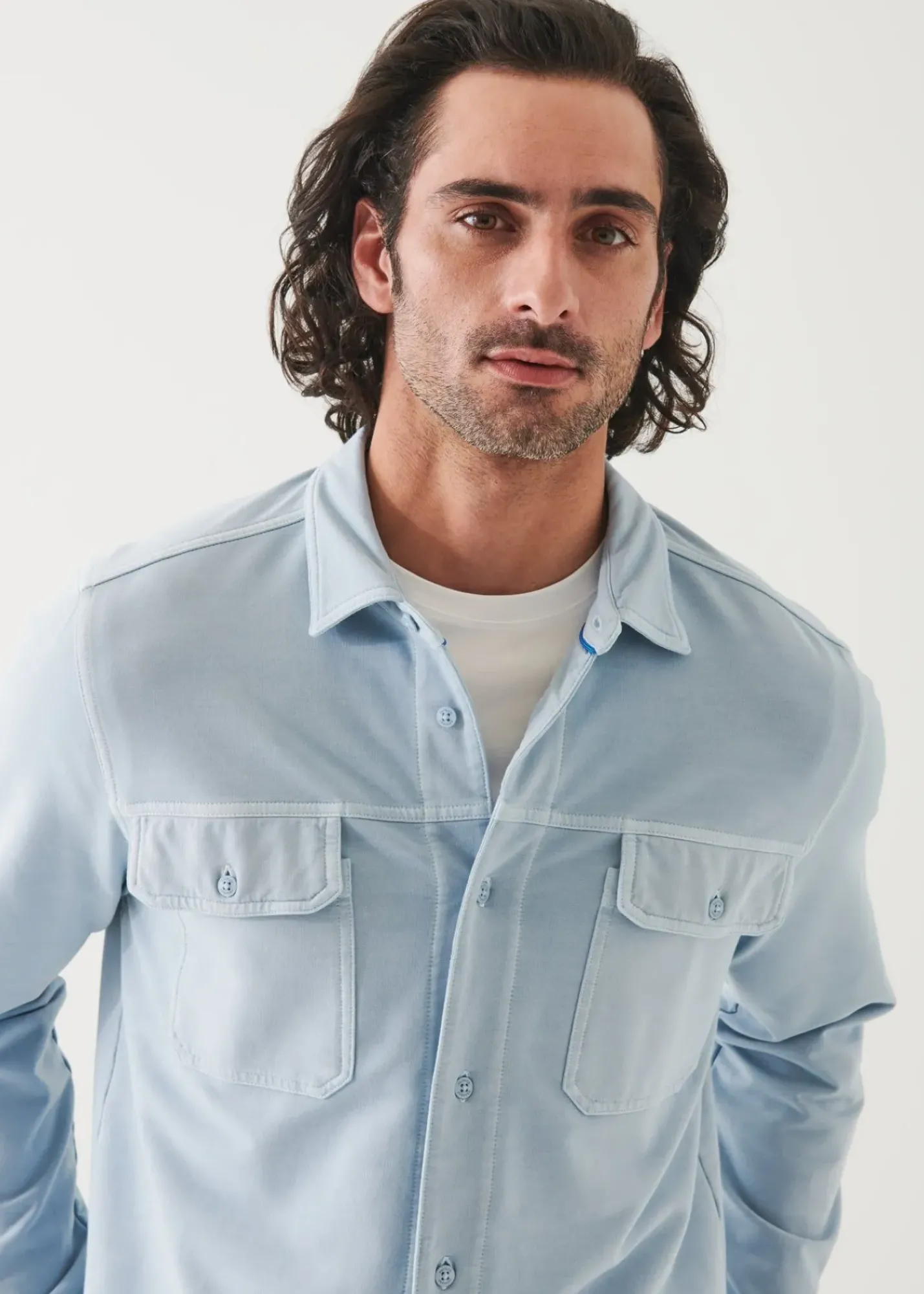 PATRICK ASSARAF Cotton-Nylon Blend Shirt Jacket|Men Shirt Jackets