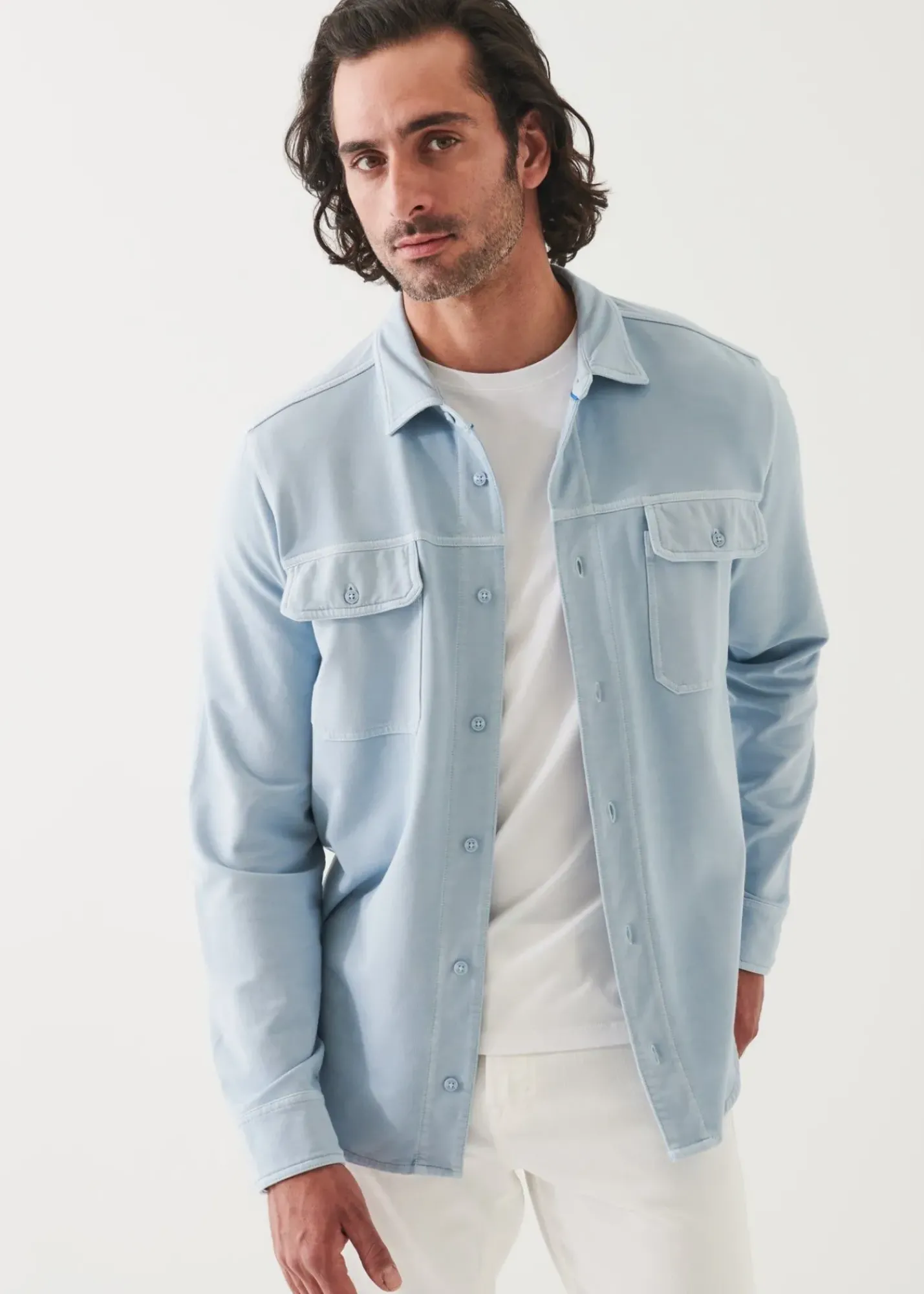 PATRICK ASSARAF Cotton-Nylon Blend Shirt Jacket|Men Shirt Jackets